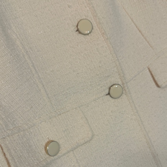 Anne Klein Ivory Button-Up Tweed Blazer - Picture 6 of 6
